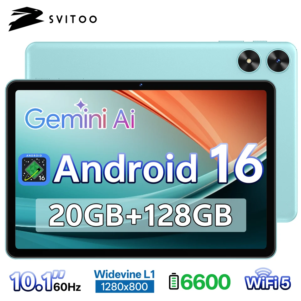 Androidタブレット P10 T 本体 SVITOO P10-T Android 16 タブレット 10.1インチ 1280 x 800 HD IPS