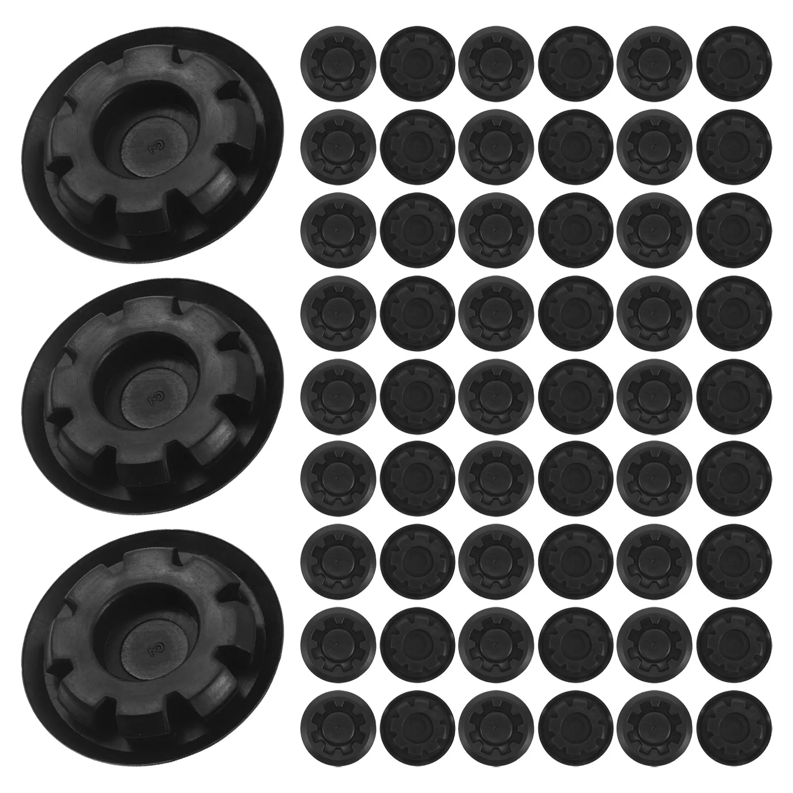 50Pcs Car Door Rubber Hole Plugs Black Waterproof Sealing Caps Side Skirt Dustproof Cover Automotive Accessories Plastic 11.9mm