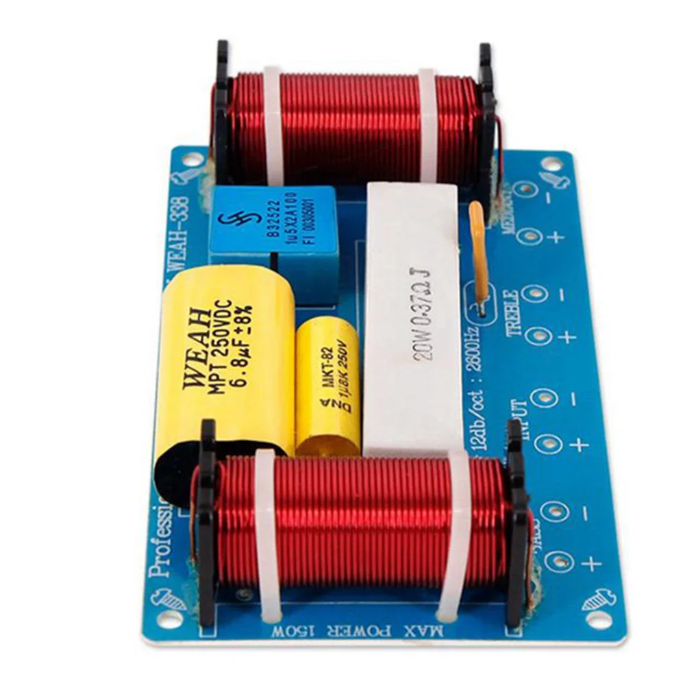 2 шт.-338 3-полосный аудиоделитель частоты, делитель частоты высоких + средних + басовых частот, фильтр для 8-дюймового динамика «сделай сам»
