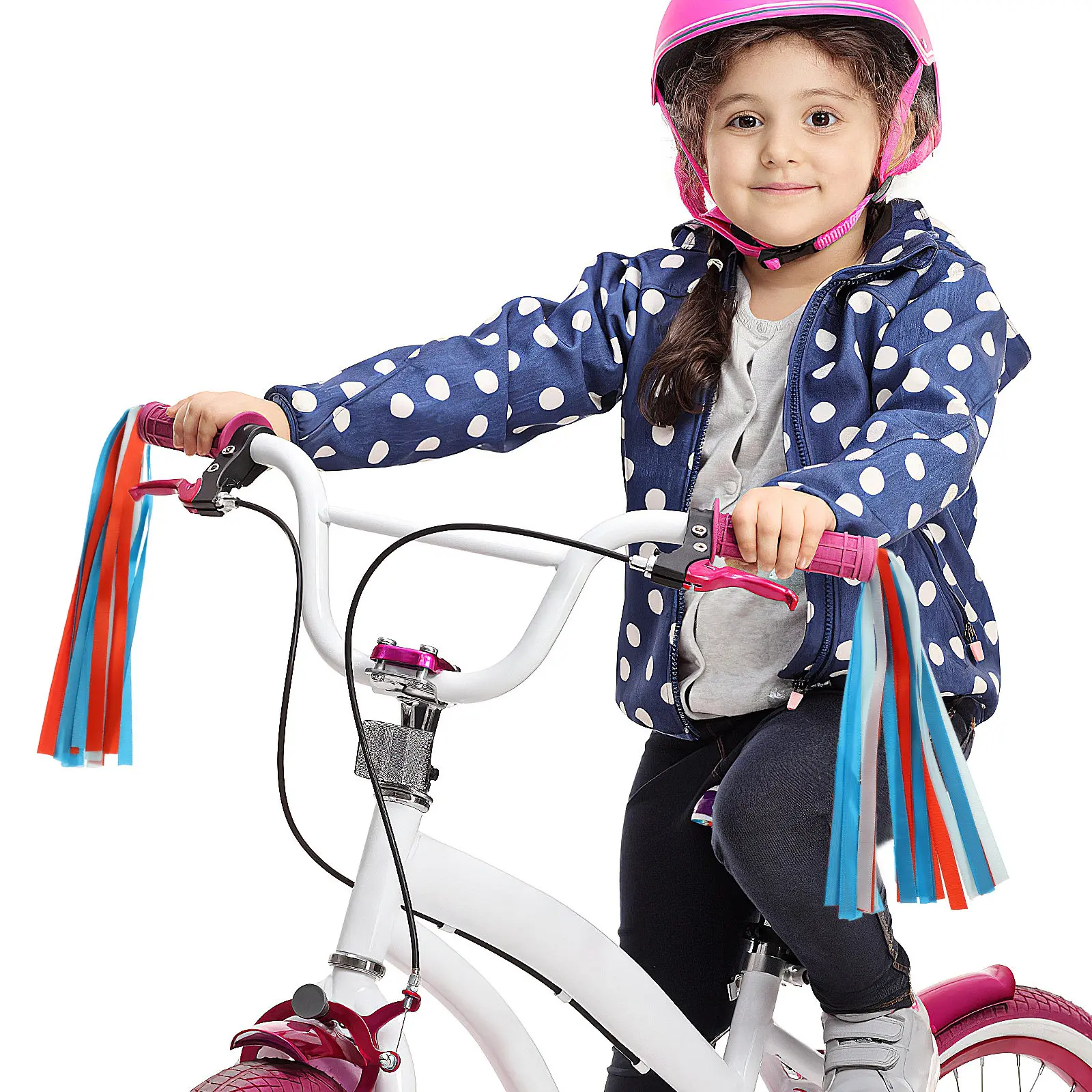 

1 пара разноцветных лент-стримеров для велосипеда, бахрома на руль, ленты для самоката, аксессуары для трехколесного велосипеда, украшения для велосипеда