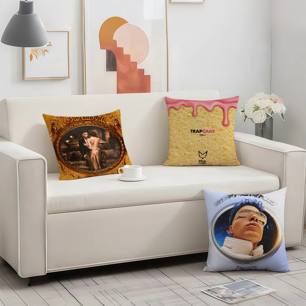 Singer R-Rauw Alejandro cushion cover Birthday Anniversary Gifts Double Sided Printed Zipper Cushion Cover Soft Skin Bedding