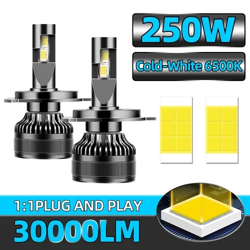 Radsun 2 uds luces de coche H7 H4 H1 9006 H11 9005 faros LED superbrillantes bombilla de luz antiniebla de haz alto y bajo blanco 6000K 12V