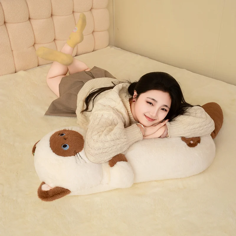 Cute Cat Plush Toy Stuffed Animal Simulation Siamese Kitten Plushies Doll Cartoon Soft Kids Toys Baby Sleeping Pillow Girls Gift