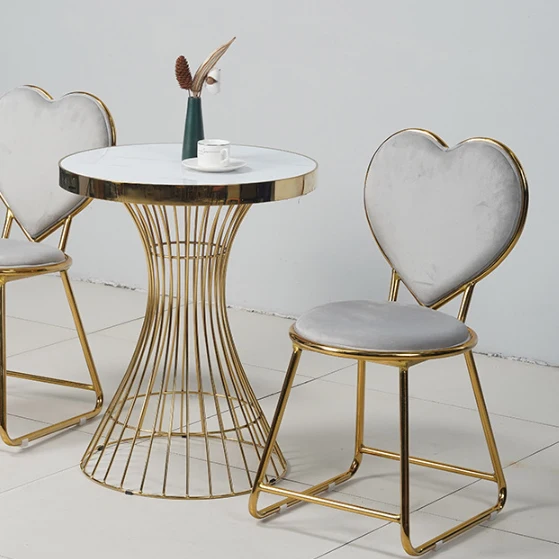 

Wholesale Modern Metal Dining Chair Heart Shape Design Dining Chair B
