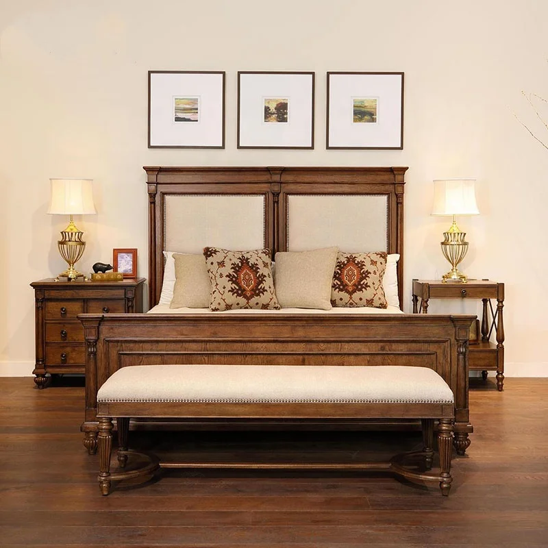 *American Luxury Bedroom Furniture Bedroom Set King Bed Hotel Villa Can Be Customized Furniture Factory Direct Sales