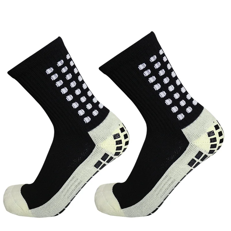 Calcetines de algodón para hombre y mujer, medias cuadradas de silicona con ventosa, antideslizantes, para fútbol, Rugby, tenis, 10 pares por lote