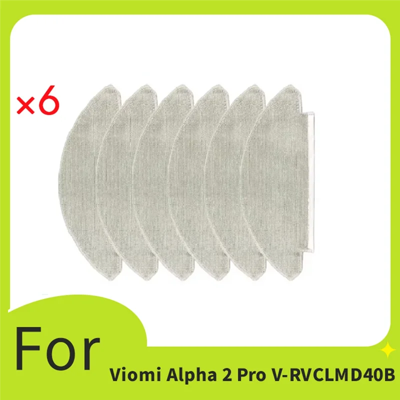 A02V-6 PCS Mop Pad For Viomi Alpha 2 Pro V-RVCLMD40B Sweeping Machine Accessories Mop Pads Replacement Spare