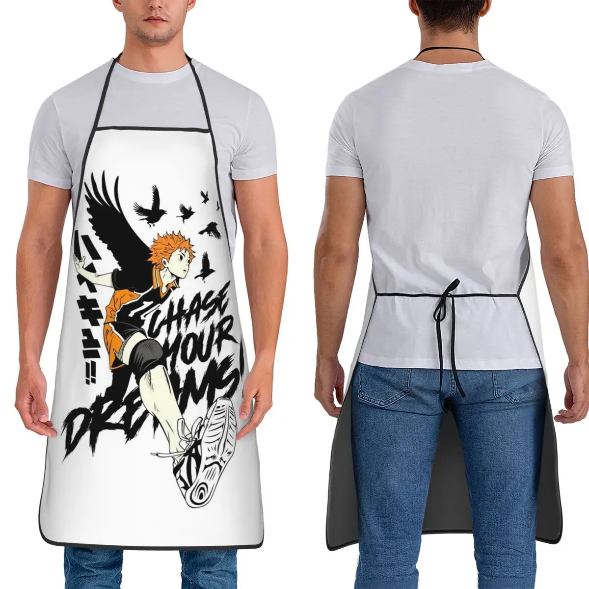 Haikyuu Anime Apron Chef Cooking Tablier Sleeveless Bib Kitchen Cleaning Pinafore for Women Men Painting