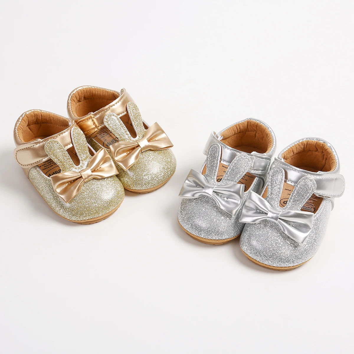 Easter fashionable and cute rabbit ear Mary Jane baby girl shoes, comfortable and lightweight non slip walking shoes, wedding pa