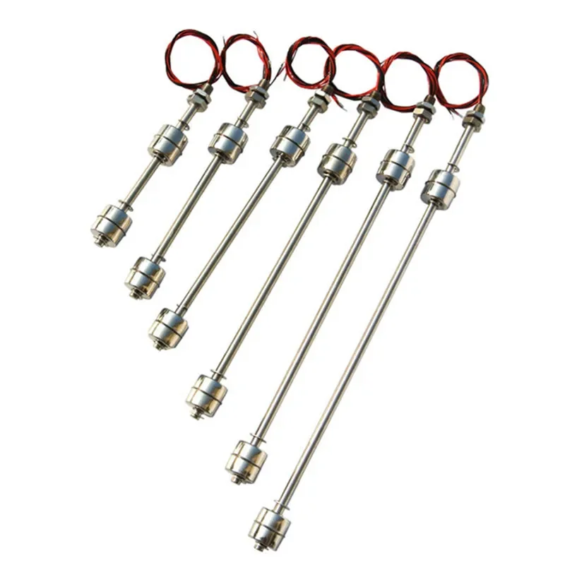 100/200//300/400mm Double Ball Float Switch Tank Liquid Water Level Sensor Stainless Steel Float Switch Tank Pool Flow Sensors