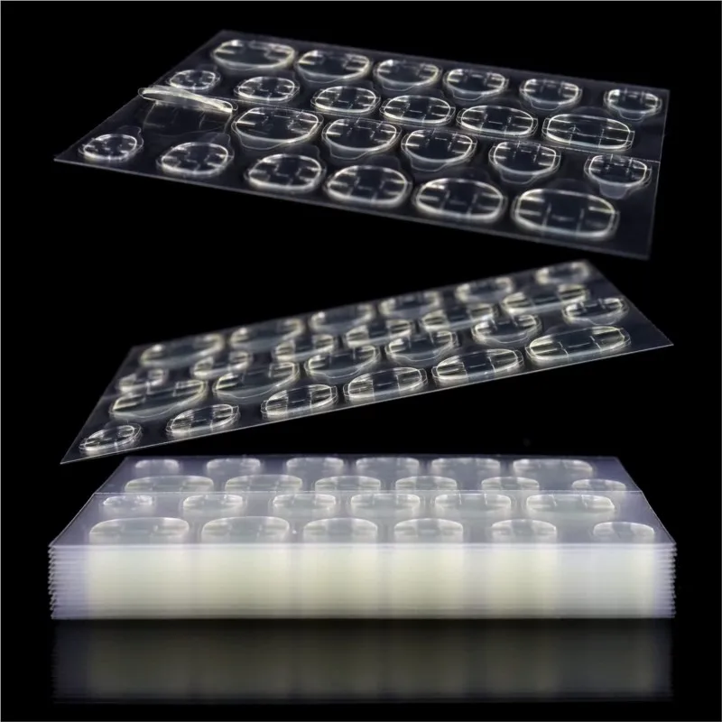 10 Sheets 240pcs Double Sided Adhesive Glue Sticker Sticky Tape Manicure Acrylic Tips Nail Glue Wearable False Nail Jelly Glue &