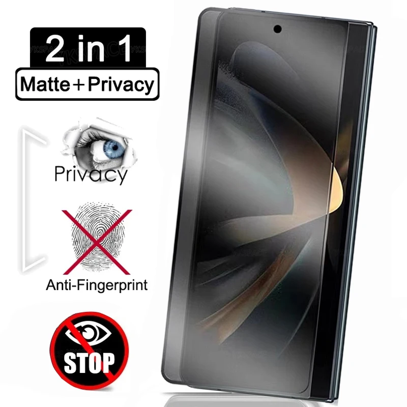 Matte Privacy Anti Spy 9H Tempered Glass For Samsung Galaxy Z Fold 6 SE 5 4 3 2 W25 W24 W23 W22 W21 Front Back Screen Protector