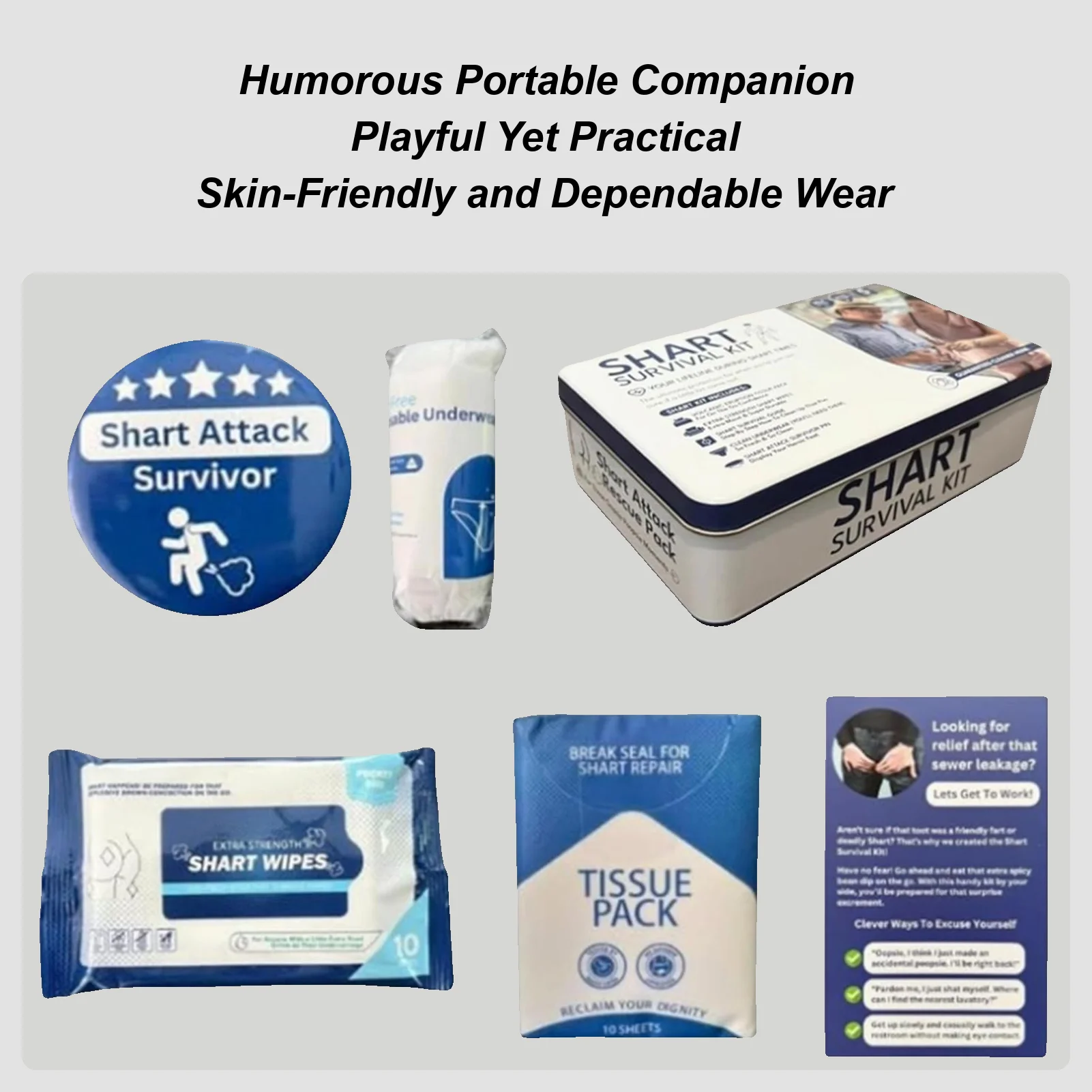 Gag Survival Kit Ontspanning Prop Draagbare Kak Prank Survival Kit Voor Man Mannen Familie Vrienden Tieners Volwassenen Verjaardag Kerstmis