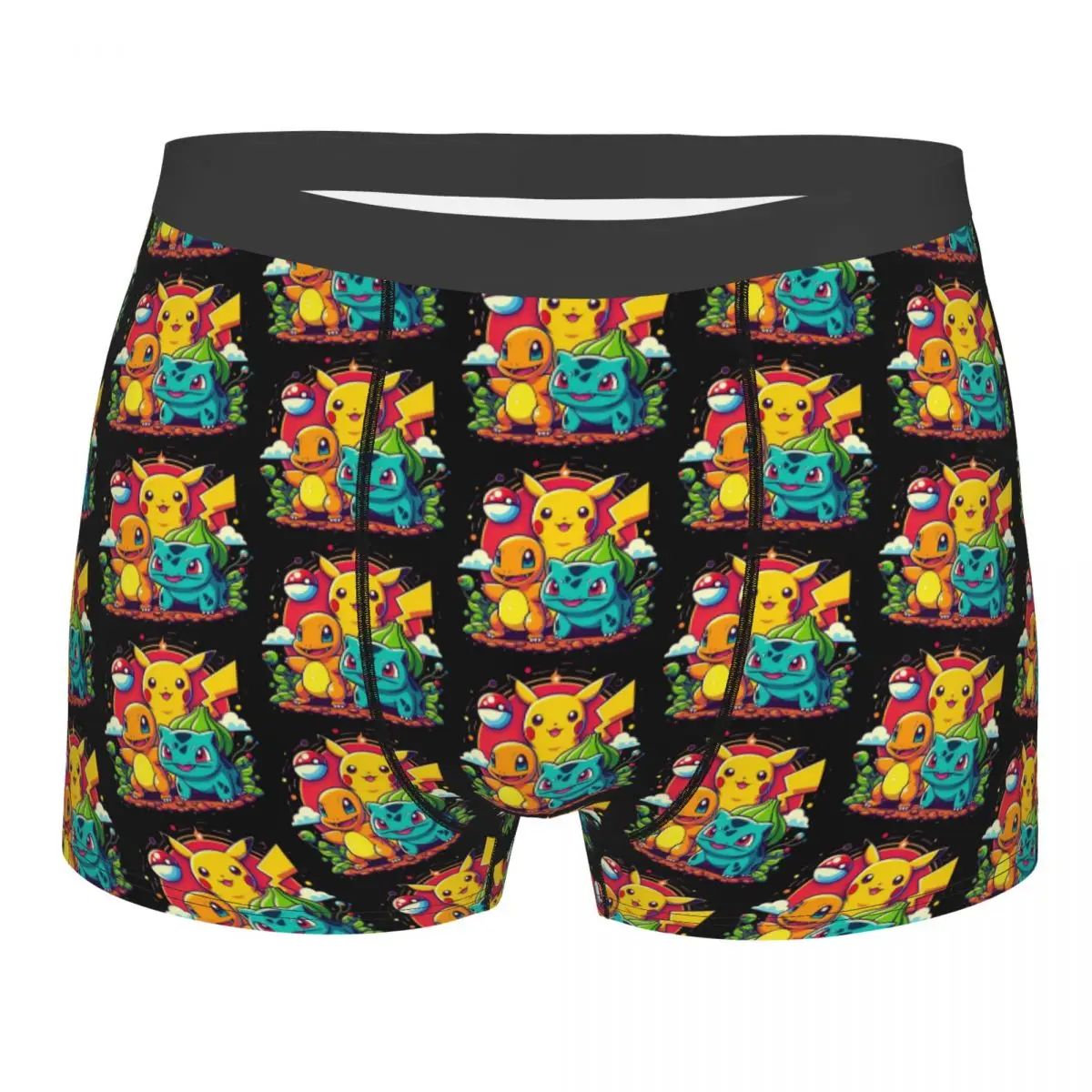 

Custom Male Novelty Bikachus Cartoon Underwear Boxer Briefs Soft Shorts Panties Underpants