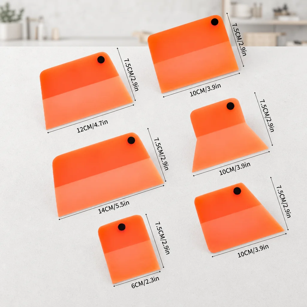 PPF Squeegee Set 6PCS Magnetic Soft Rubber for Car Wrap Vinyl Window Tint Film, Multi Size Bubble Water Remover Tool