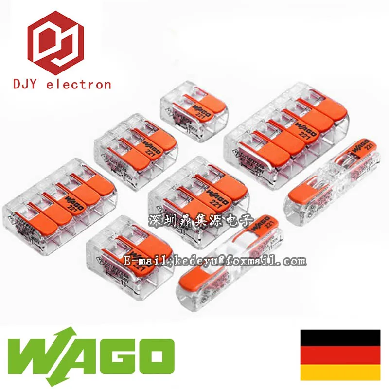 

10PCS wago 221-412 221-413 221-415 221-612 221-613 221-615 221-2411 222-412 222-413 222-415 connecting terminal