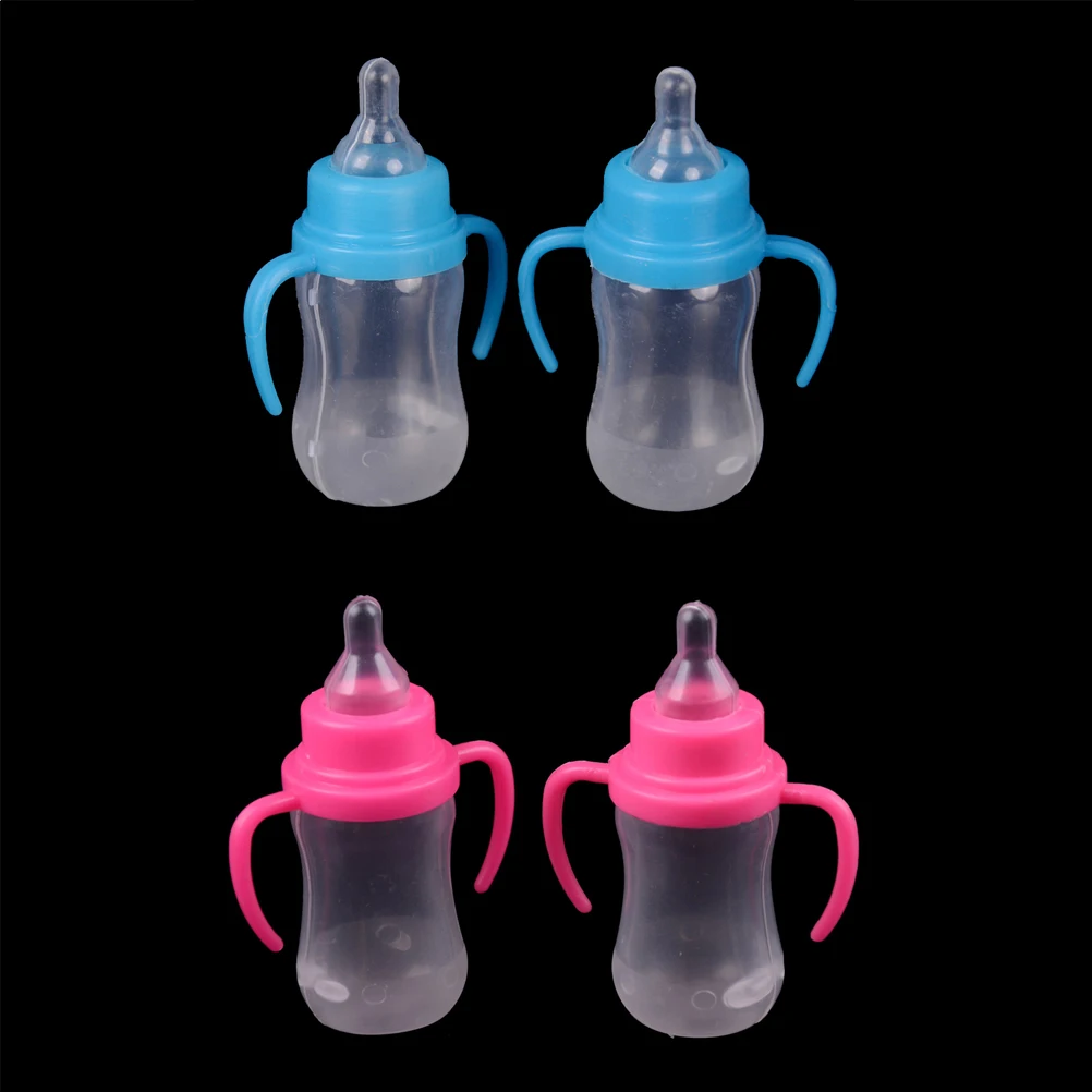 2pcs/set Magic Mike Bottle Baby Doll Feeding Bottle Feeder Nipple For Doll Toy Milk Bottle Dollhouse Accessories Color Randomly