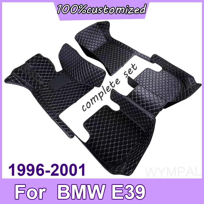 Custom Automotive Car Floor Mats For BMW E39 1996 1997 1998 1999 2000 2001 Auto Luxury Leather Men Women Car Mats Full Coverage