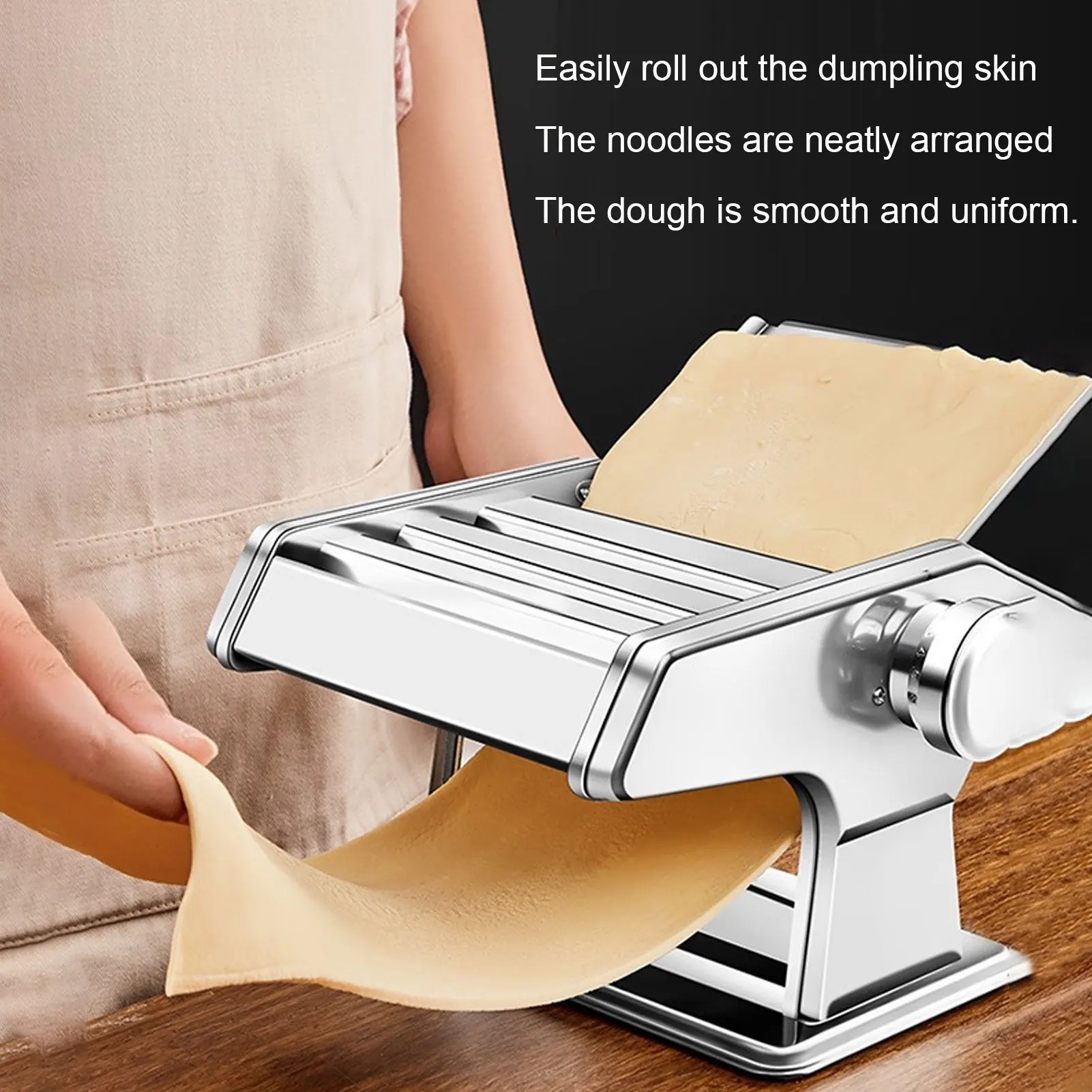 Pasta Maker Adjustable Multifunctional Manual Noodle Maker Machine with Hand Crank and Cutter for Spaghetti Fettuccini Dumpling