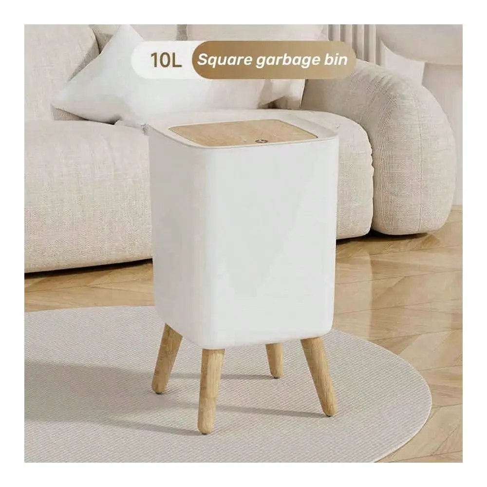

Can, Tall Trash Can With Lid, Scandinavian Modern Trash Can, Plastic Trash Can, Suitable For Kitchen, Bathroom, Bedroom, Living