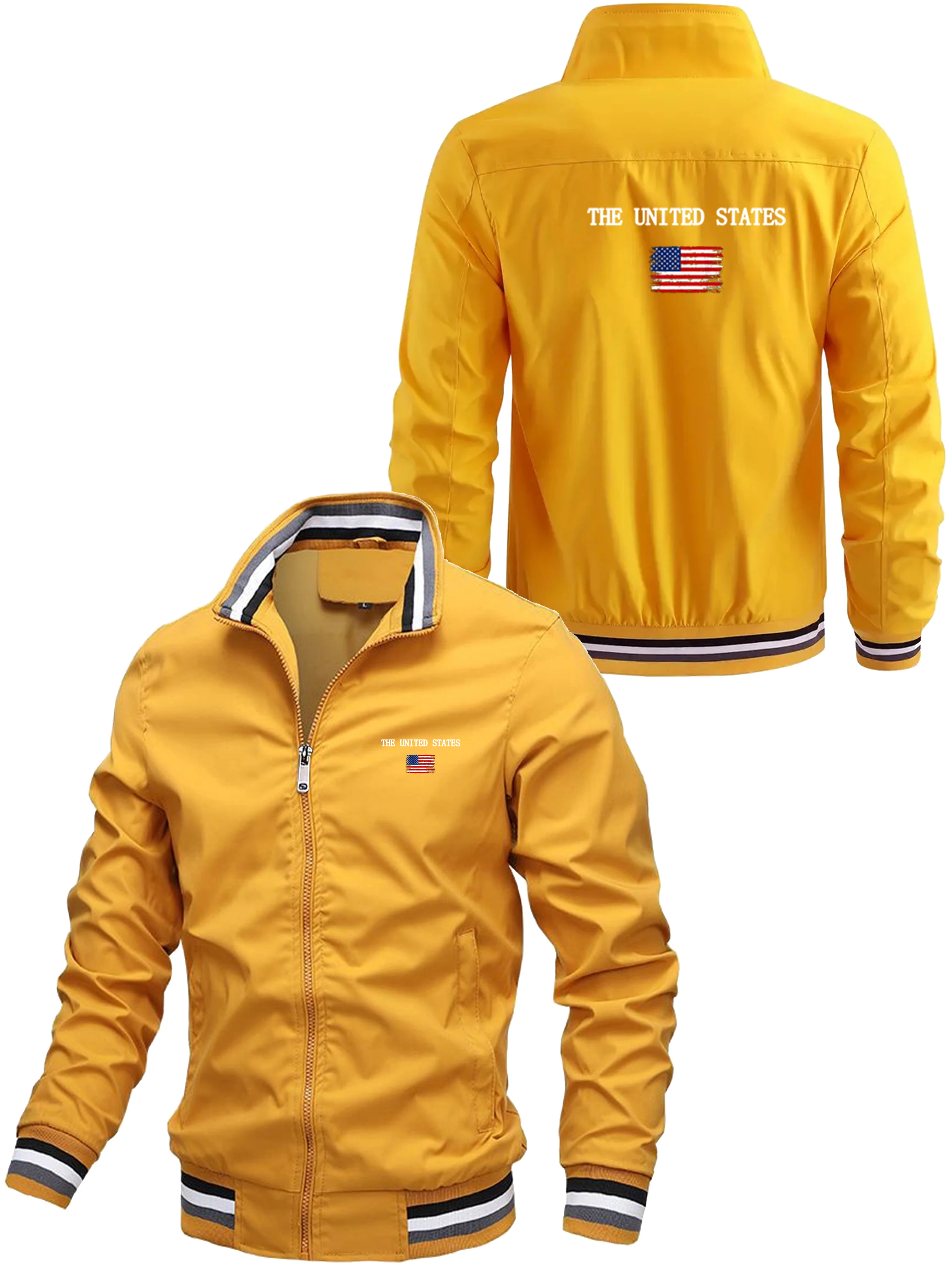 سترة رجالية كاجوال وعصرية مطبوعة بسحاب فضفاض، مناسبة للرياضات اليومية والاستخدام الخارجي في الربيع والخريف #4