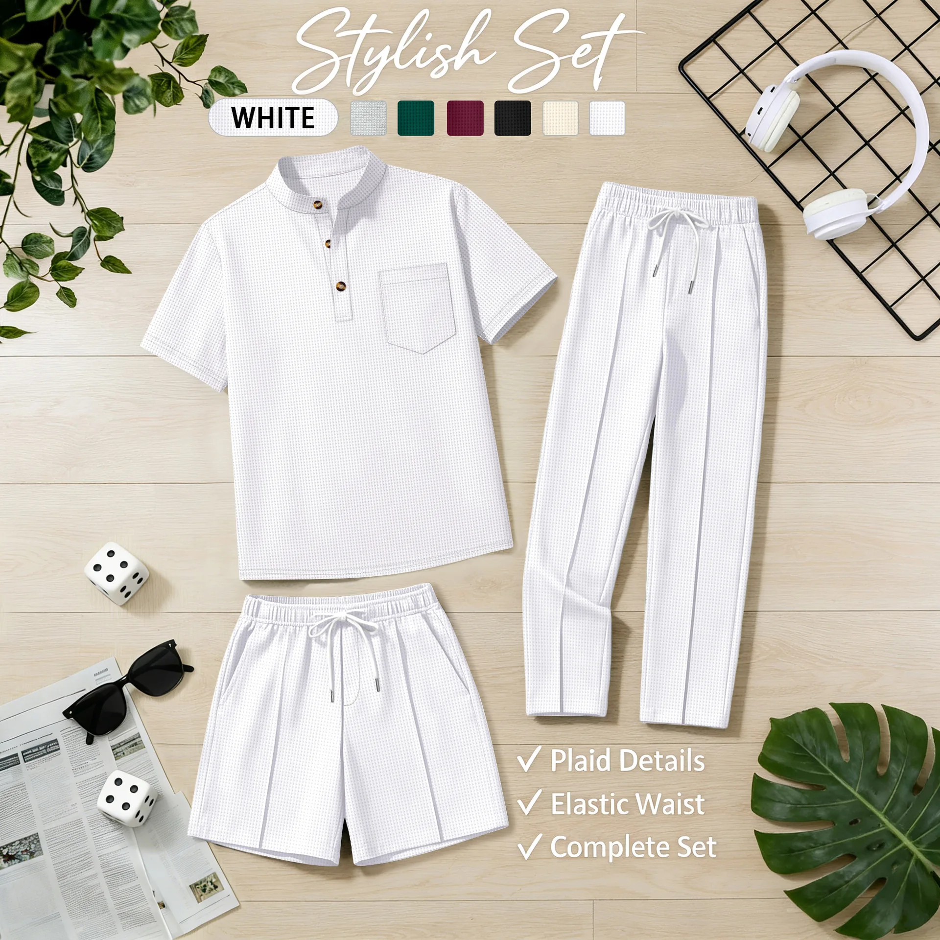 

Бестселлер: летний мужской комплект из 3 предметов — прохладные, дышащие, удобные, мягкие и приятные для кожи шорты с коротким рукавом.