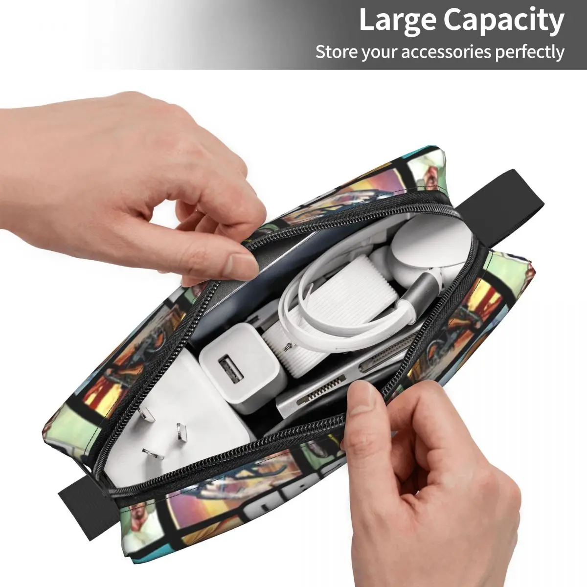 Custom Adventure Game Grand Theft Auto Toiletry Bag Women GTA Cosmetic Makeup Organizer Ladies Beauty Storage Dopp Kit Box