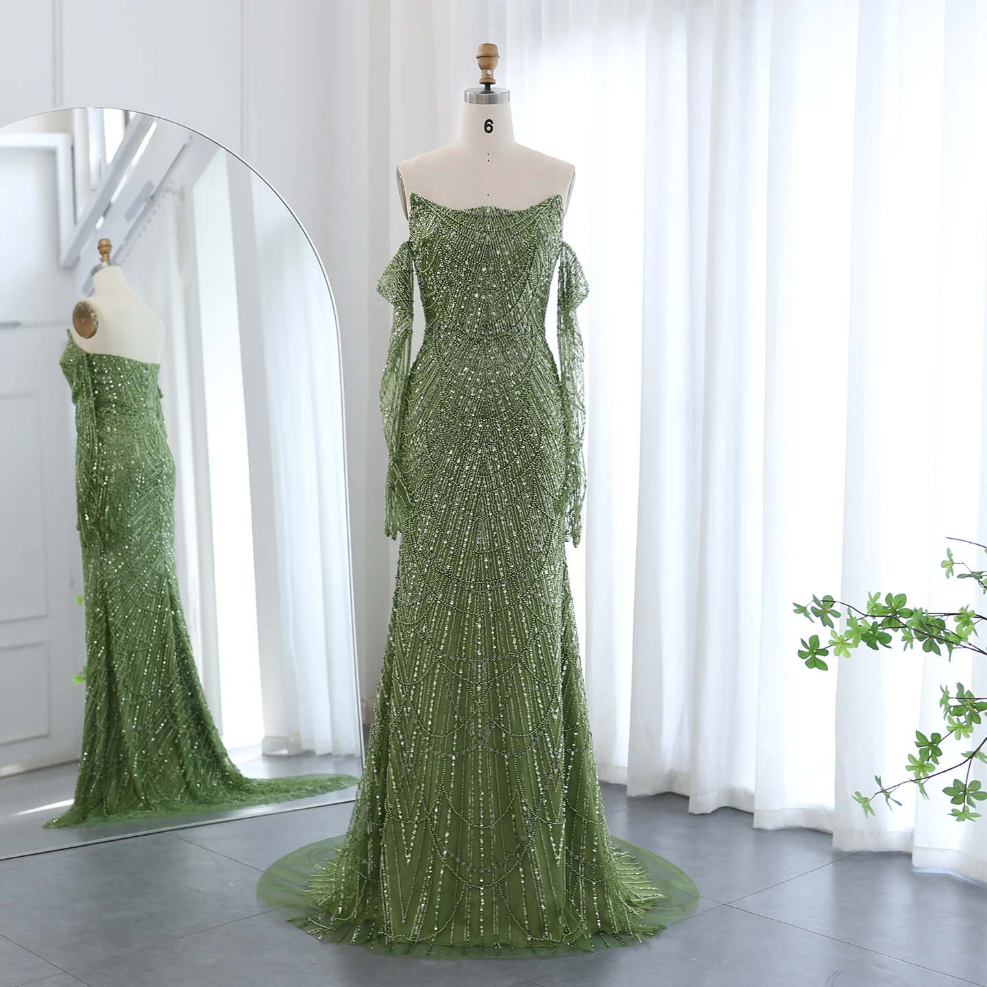 

Luxury Mermaid Evening Dresses with Gloves A Line Evening Long Dress Exquisite High Quality Sexy Party Gown for Women Customized