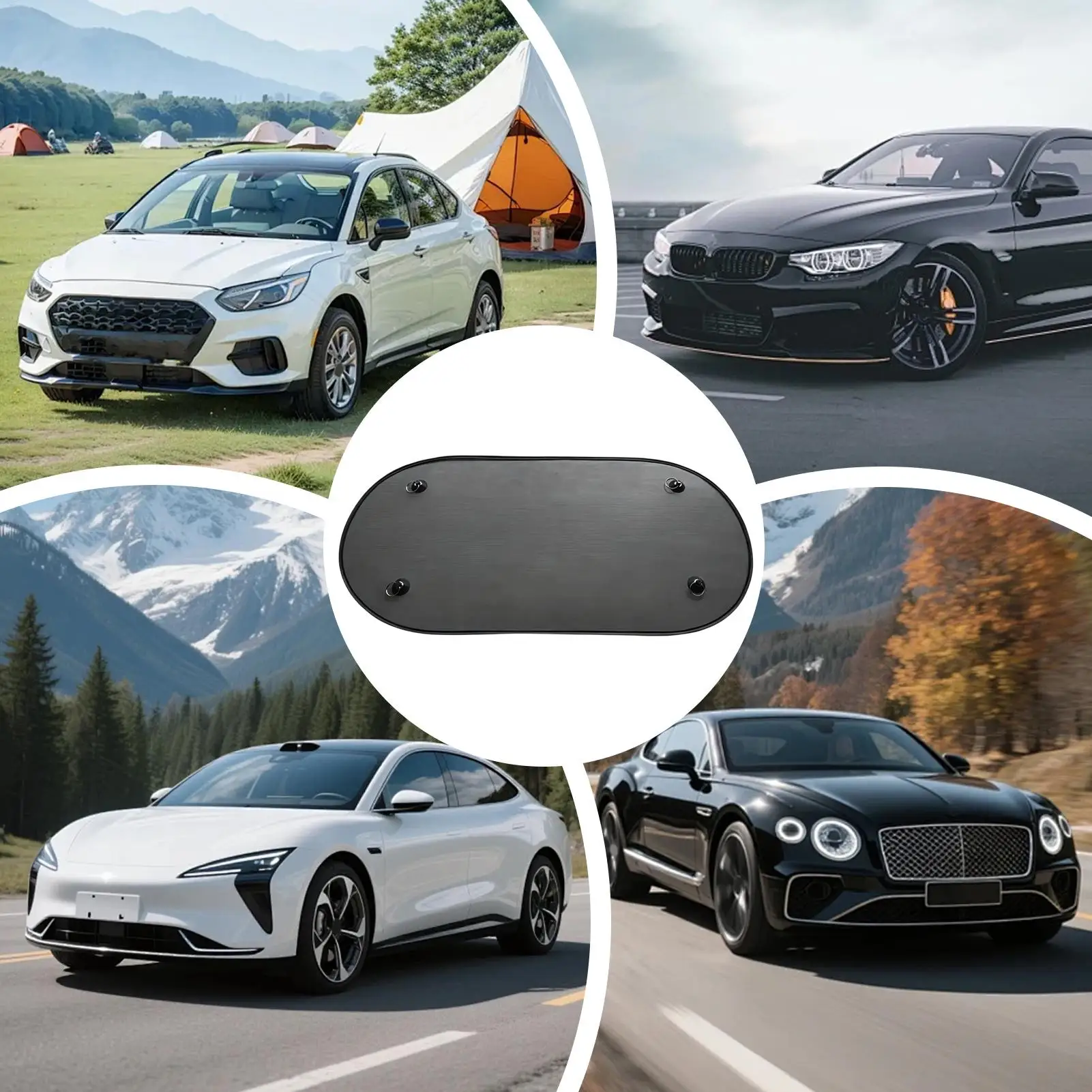 Automotive Tailgate Nets Suction Cup Portable Foldable Automotive Mesh Tailgate Screen For MPV SUV Camper Hatchback Road Trips