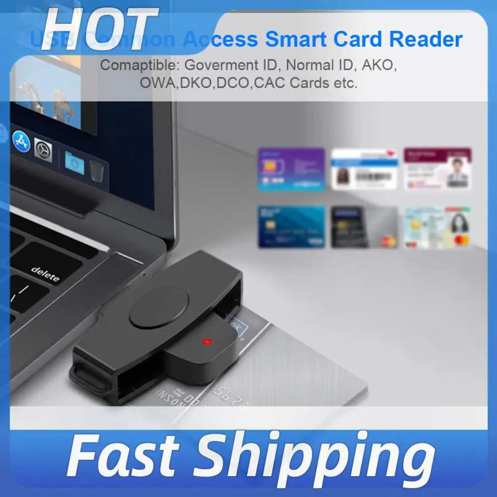 

CAC Smart Card Reader Portable Card Reader Adapter Bank Tax Declaration Accessories Support for Windows for OS