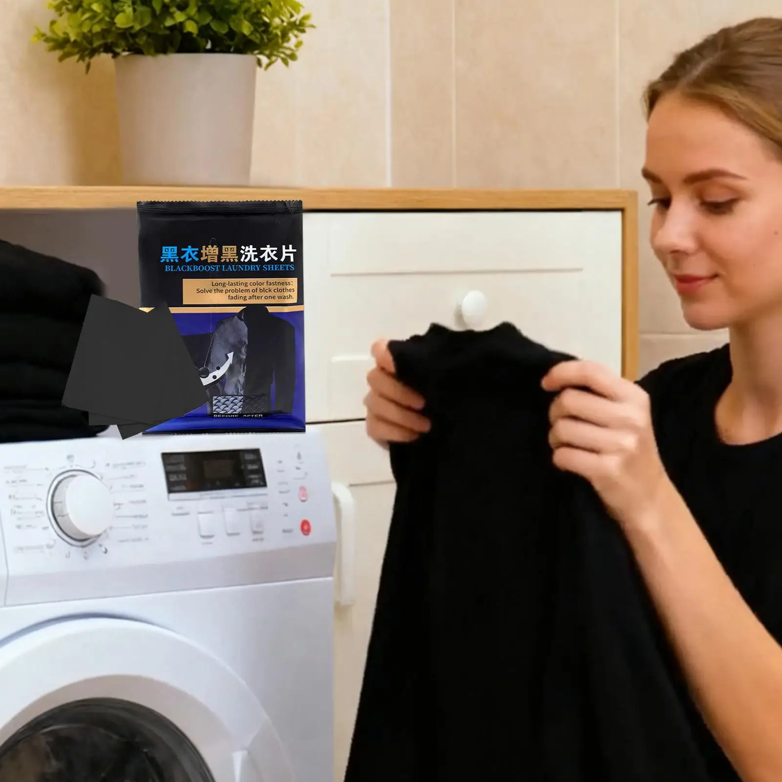 50pcs Clothing Brightening Sheets Gentle Dye Catchers for Laundry  For Dark & Black Fabrics Laundry Paper Prevents Fading