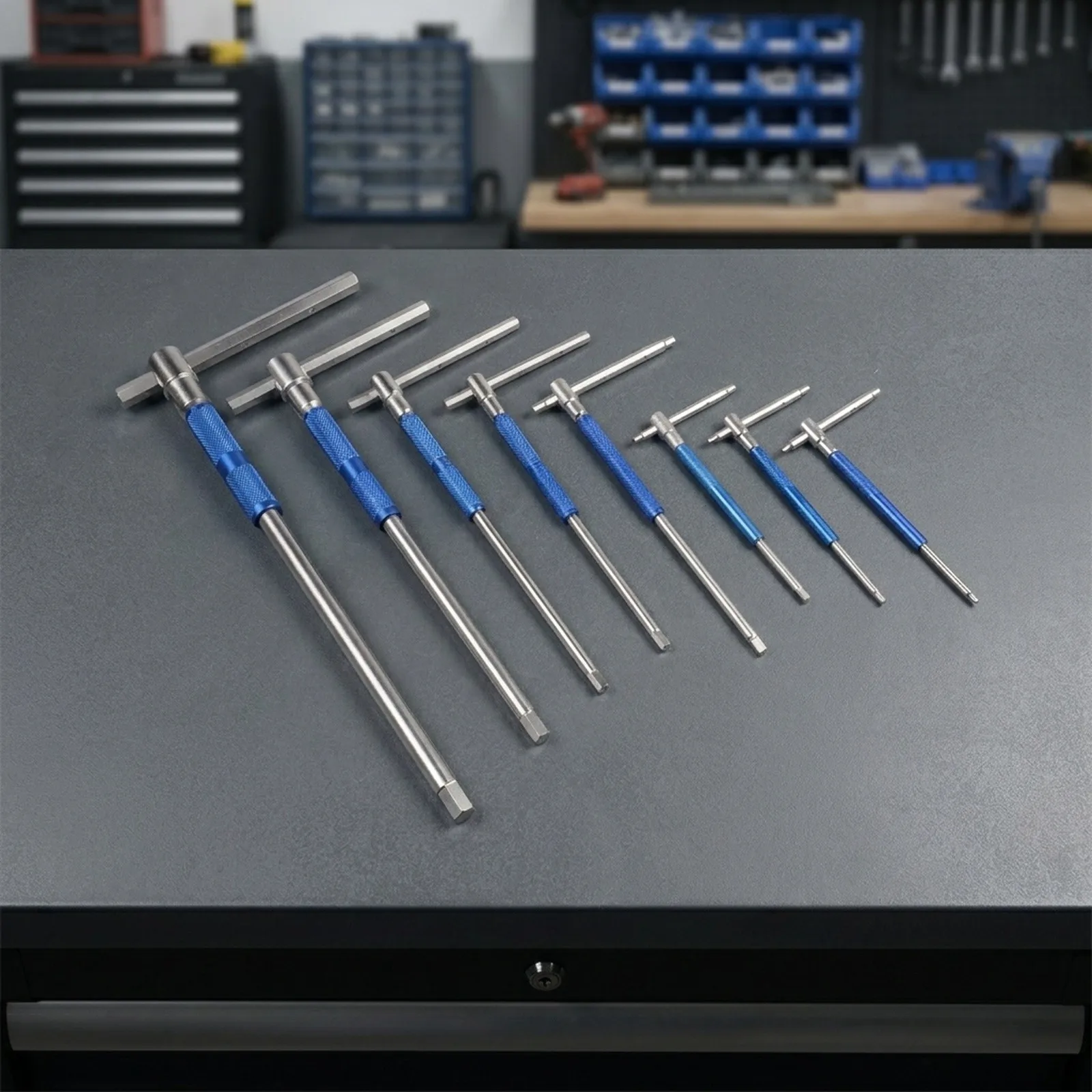 8 Piece Wrench Set for TL Type Screws Featuring Slide Bar for Grip for Enhanced Torque Control in Tight Spaces and Assembly