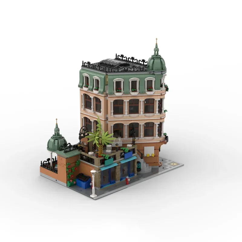 Street View Moc Building Blocks Hotel Extension -Famous Scene Model Technology Brick DIY Assembly Construction Toy Holiday Gifts