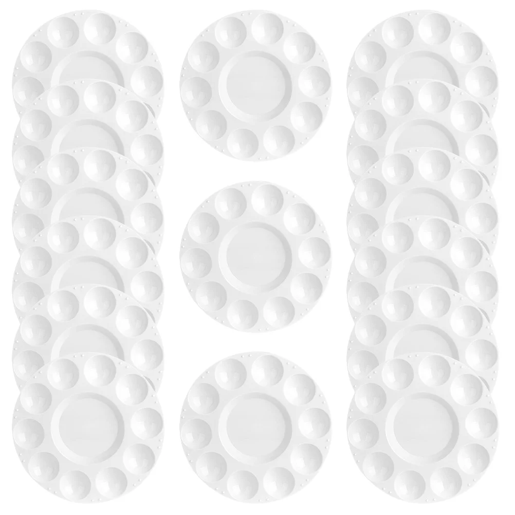

15 Pcs Serving Tray Round 11 Palettes Oil Painting Pigment Plate Drawing Board Plastic Student