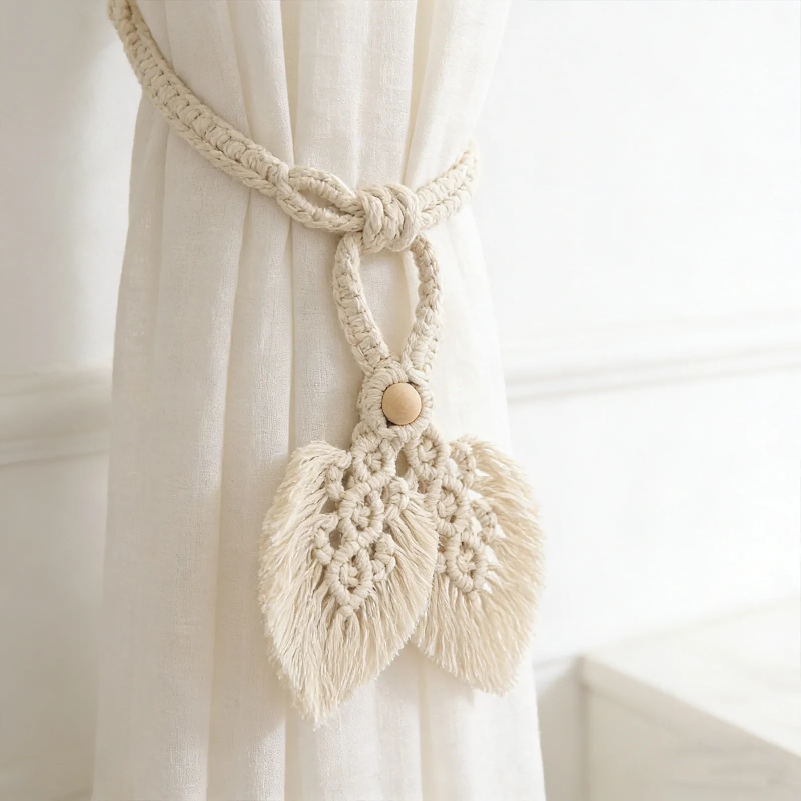 1Pcs Exquisite Curtain Tying Rope Bohemian Style Hand Knitted Tieback for Home Use Door Hanging Wall Decoration Accessory