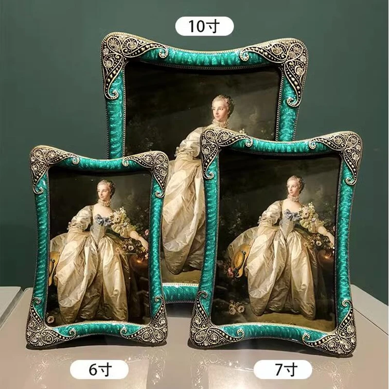 

Europ 6/7/10Inch Bronze Blue Metal Photo Card Holder Picture Frames For Home Decoration xy0015