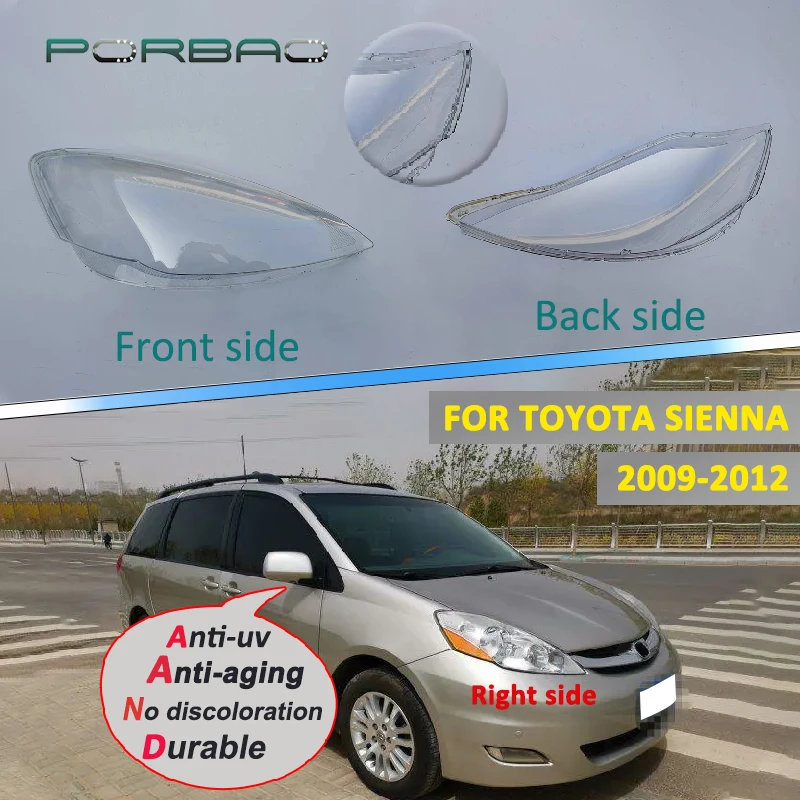 Car Transparent Headlight Shell Lamp Shade Headlamp Lens Caps Cover Lampshade Housing Case For Toyota Sienna 2009 2010 2011 2012