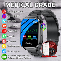 2024 New Medical Grade Physical Examination Smartwatch ECG+PPG+HRV Uric Acid Blood Fat 650mAh battery Bluetooth Call Smart Watch