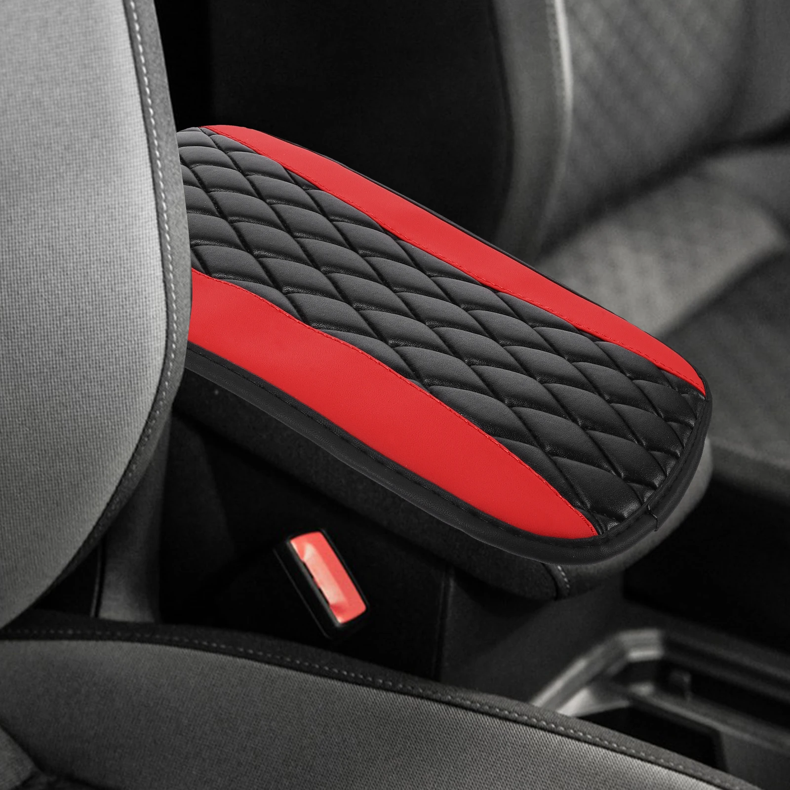 

Universal Car Center Armrest Cover Pu Waterproof Anti Slip Console Pad Easy Installation Durable Comfortable Armrest