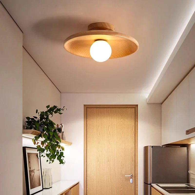 Plafonnier Led suspendu en bois au design moderne, luminaire décoratif de plafond, idéal pour un couloir, un balcon, une chambre à coucher ou une entrée lustres de plafond applique murale lustres salon lustre cuisine