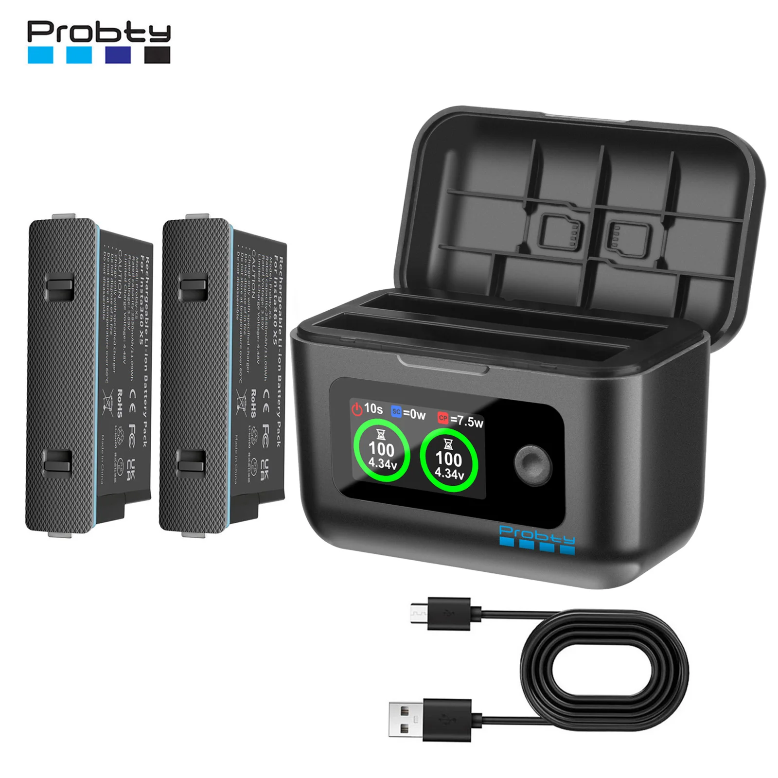2850mAh voor Insta360 X5 Vervangende Batterij/Snellader doos voor Insta 360X5 Actie Camera Accessoires - afbeelding 2