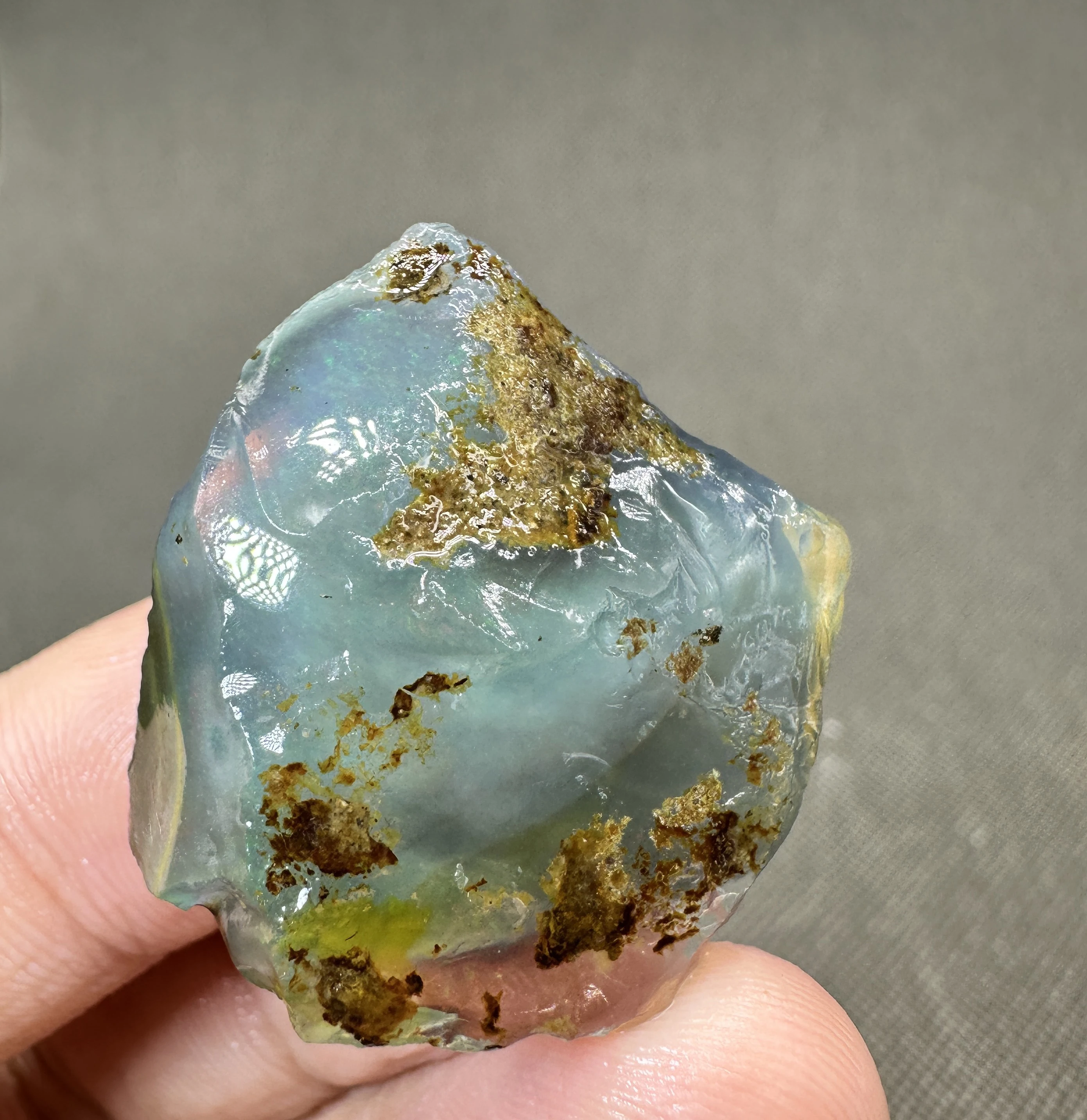 12.5 g Natural rare color Ethiopia water Opal gem mineral specimen + healing quartz crystals and stones rock gemstone