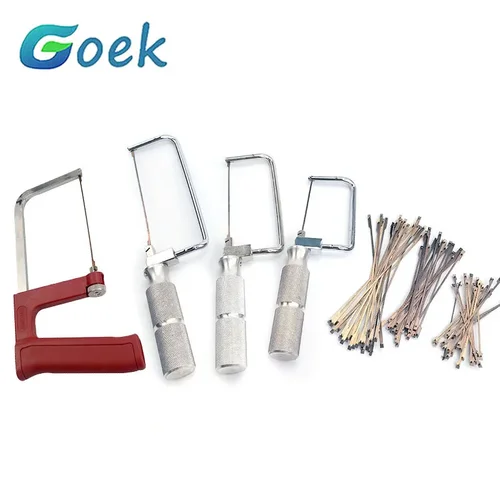 Imagen 1 del producto Sierra Larga para yeso Dental, herramienta de Metal para dentista, Material de laboratorio, accesorios de odontología, hojas de sierra de 20 piezas, 70/98/128mm