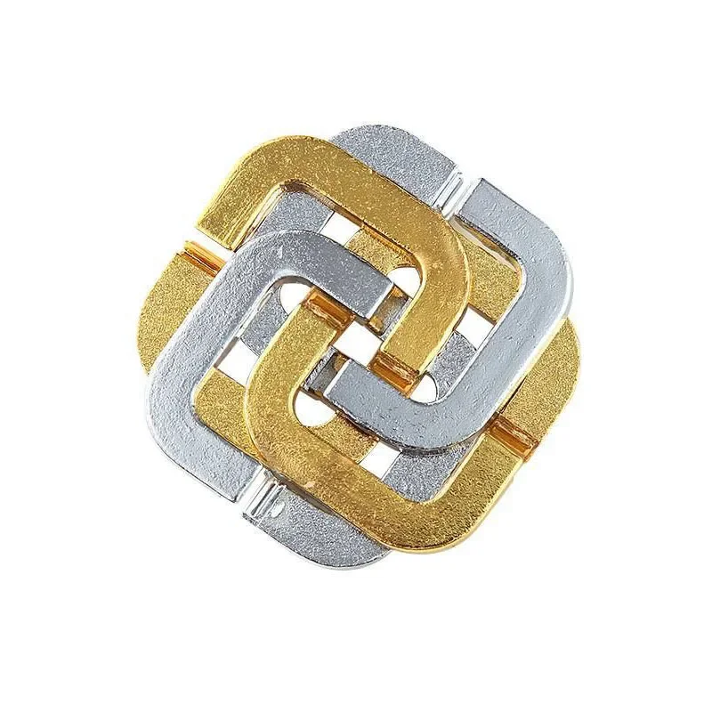 네 잎 클로버 잠금 클래식 잠금 퍼즐 3D 잠금 해제 연동 금속 IQ 테스트 마인드 게임 소년을위한 장난감