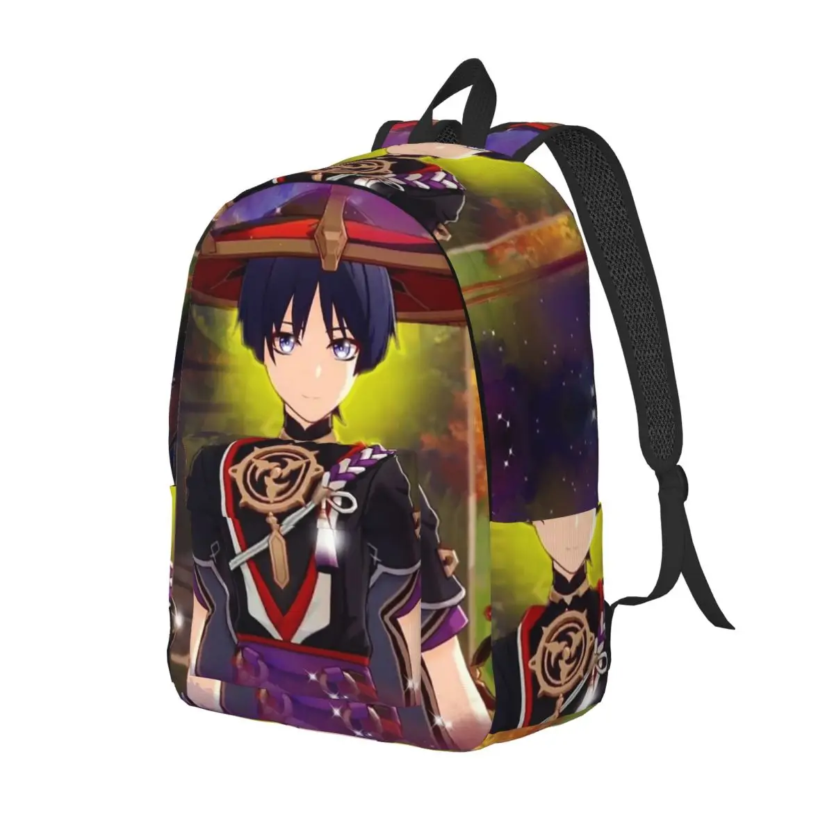 

Scaramouche Genshin Impact Husbando Backpack Daypack Large Capacity Kids BookBag School Bag Shoulder Bags for Men Women