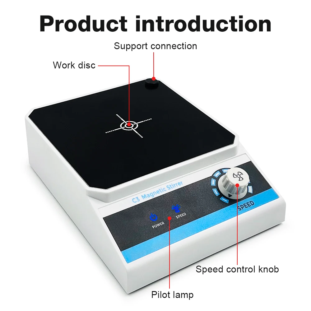 Agitador magnético de 300-3000rpm, 2L, placa caliente, agitador de laboratorio, mezclador magnético de calefacción, máquina mezcladora eléctrica para cosméticos médicos
