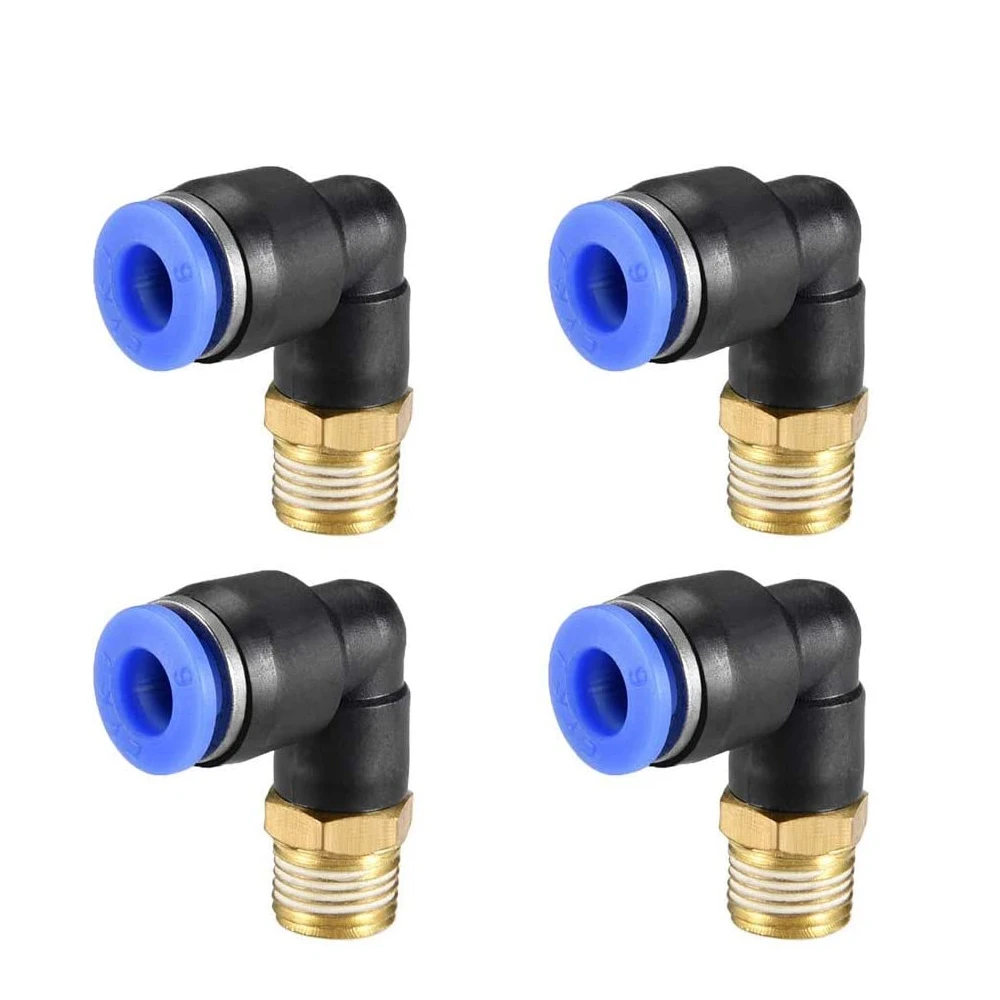 5PCS  1/8'' 1/4'' Male Thread 6 /  8mm Straight or Elbow Connector Push In Pneumatic Fitting To Connect Air Compressor Parts