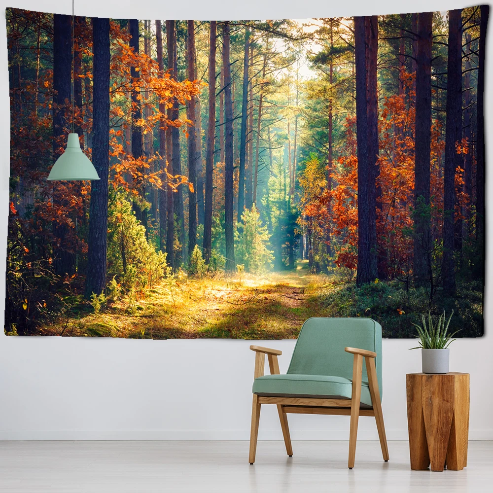 Beautiful Natural Forest Printed Large Wall Tapestry Cheap Hippie Wall Hanging landscape Wall Tapestries Mandala Wall Art Decor