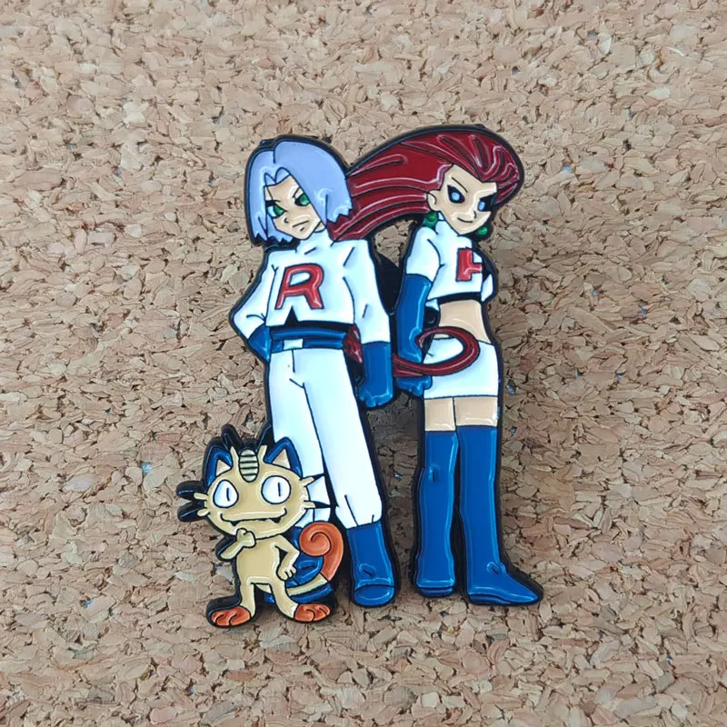 Pokemon James Anime Brooch For Backpacks Enamel Pin Metal Brooch Pin For Women Badges Pin Brooches Jewelry Accessories