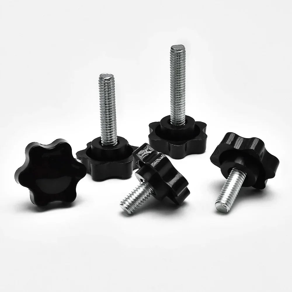 핸드 노브 나사 볼트 키트, M5 M6 M8 플럼 핸들, 6 성급 접착제 별 모양 헤드 나사 클램핑 엄지 핸들 기계 볼트 너트